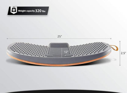 FEZIBO Standing Desk Mat with Anti Fatigue Bar, Wooden Wobble Balance Board with Ergonomic Design Comfort Floor Mat