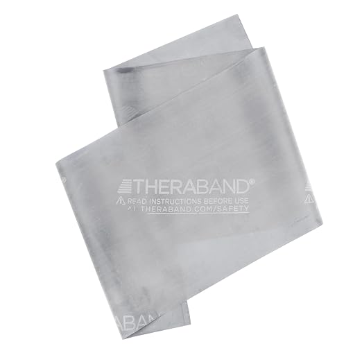 THERABAND Professional Latex Resistance Bands, Individual 6 Ft Elastic Band for Upper & Lower Body Exercise, Physical Therapy, Pilates, At-Home Workouts, 6 Foot, Silver, Super Heavy, Level 7