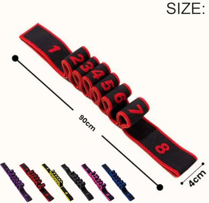 Fitness Resistance Band for Stretching and Yoga, Multifunction Elastic Exercise Bands, 8 Loops Elastic Exercise Bands Fitness Equipment for Full Body Stretching Shaping and Training