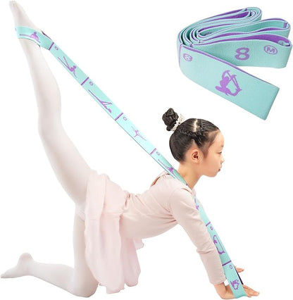 Extended 8 Loops Kids' Elastic Band – Adjustable Dance & Gymnastics Stretch Strap for Children's Training, Yoga, Pilates, and Ballet Resistance Home Workout