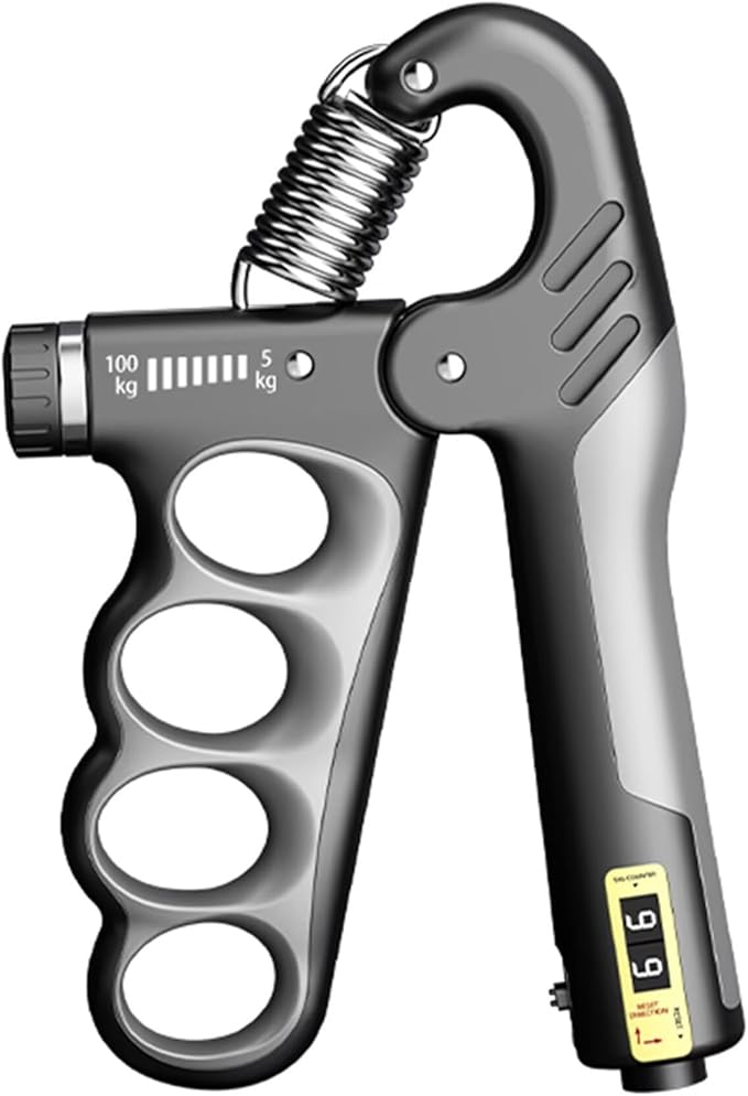 Grip Strength Trainer with Automatic Counter, Hand Gripper Strengthener, 11-220 lbs (5-100 kg) Adjustable Forearm Exerciser, Suitable for Athletes Musicians and Hand Rehabilitation Trainers