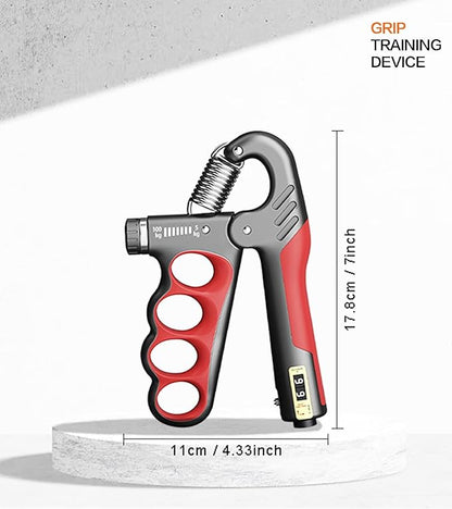 Grip Strength Trainer with Automatic Counter, Hand Gripper Strengthener, 11-220 lbs (5-100 kg) Adjustable Forearm Exerciser, Suitable for Athletes Musicians and Hand Rehabilitation Trainers