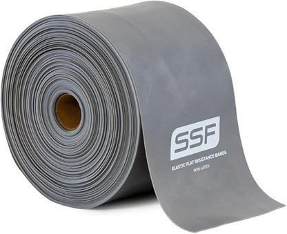 Serious Steel Fitness Flat Resistance Bands for Upper and Lower Body Strength Training and Exercise. (Non-Latex Flat Physical Therapy Exercise Bands - 4" x 25 Yards or 4" x 5 Feet)