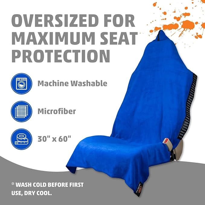 Orange Mud Transition & Seat Wrap V2.0 – Royal Blue Waterproof Car Seat Cover, Changing Kilt & Quick-Dry Towel – Secure Fit for Athletes, Runners, Cyclists, Triathletes