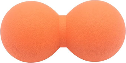 Hard Peanut Massage Ball, Double Lacrosse Massage Ball. Deep Tissue Massager Mobility Roller for Physical Therapy Myofascial Release Trigger Point Muscle Relax Pain Relief Acupressure (Orange)
