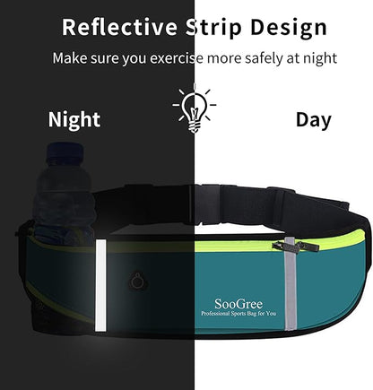Fanny Packs, Running Belt Pack, Waist Pack Bag for Men and Women, Lightweight Runners Water Bottle Belt Bag, Phone Holder Money Belt for Traveling Hiking Cycling Walking