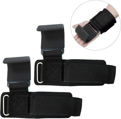 Weight Lifting Hooks Pair Wrist Supports Non-Slip for Gym Grips Pull Up Weight Lifting Grips Barbell Powerlifting Exercise Fitness 8mm Neoprene Padded