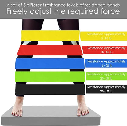 Thickened balance pad,Figure 8 Fitness Exercise Band,Loop Resistance Bands Fitness Yoga Set for Men and Women in home,Anti Slip Foam Yoga Kneeling cushion