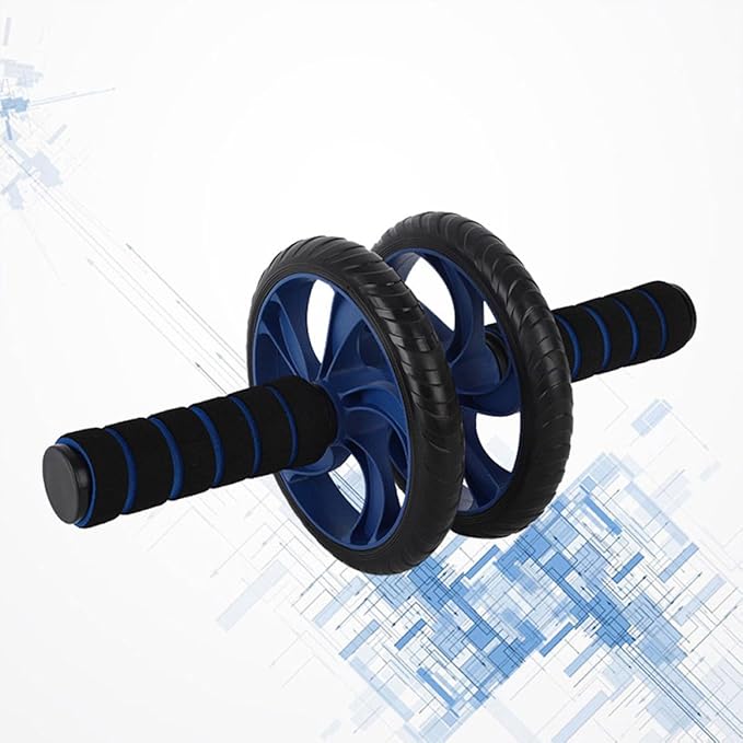 Two-wheeled Abdominal Wheel Ab Roller Core Exercise Device with Silent Design, Blue, Home Gym Fitness Equipment for Abdominal Workout and Weight Loss