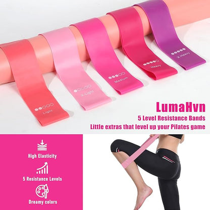 pilates essentials kit for home workouts, pink pilates equipment set with pilates Rings, yoga ball, instructions, workout bands resistance for women-better pilates ring and ball set for beginners