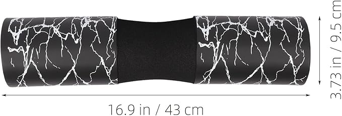 Barbell Cushion Pad Fitness Barbell Neck Protector with Thick Foam for Hip Thrusts and Squats, Black Marble Pattern Shoulder Support Pad for Weightlifting Training