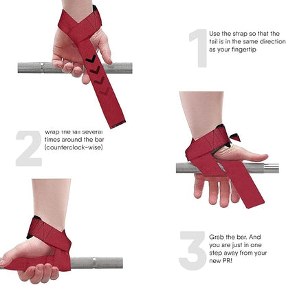 Weight Lifting Straps Wrist Support Padded Neoprene Gym Cross Training Hand Bar Weightlifting Straps Fitness Bodybuilding Power Exercise Grips Deadlift Men Women