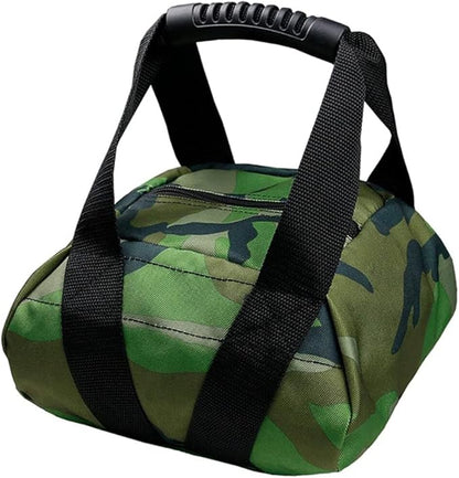 Camouflage Weightlifting Training Sandbag Kettlebell Sandbag, Adjustable Canvas Soft Sand Bag with Handles, Weightlifting Dumbbell for Home Training Fitness Yoga Workout