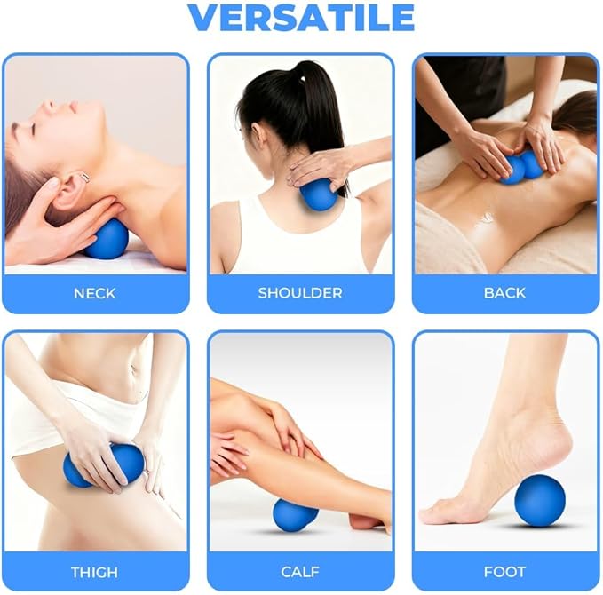 KYKJEYDD Peanut Massage Ball-Double Lacrosse Ball for Deep Tissue Massage & Myofascial Release Medium Density Trigger Point Therapy Tool for Muscle Pain Relief Neck Back Feet & Spine for Yoga