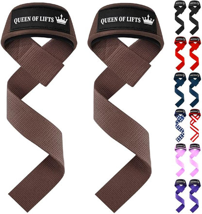 TECEUM Lifting Straps for Weightlifting Gym Strength Training - Wrist Straps with Neoprene Padded Cotton - Men & Women – Ideal for Powerlifting, Bodybuilding & Deadlifts