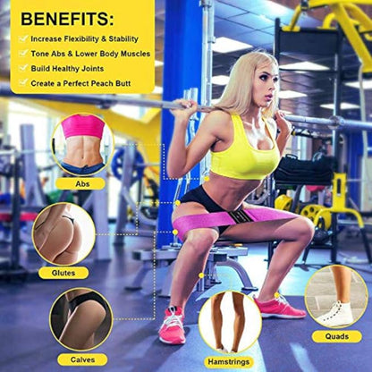 Fabric Resistance Bands Set,Women/Men Exercise Bands for Legs and Butt,3 Resistance Level Booty Bands,Home Fitness Yoga Pilates Equipment