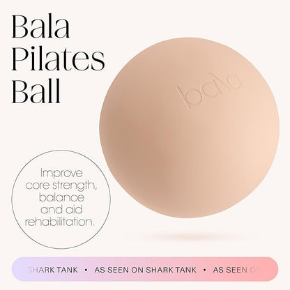 Bala Pilates Ball, Non-Weighted Exercise Ball - Small 8" Yoga Ball for Barre, Stretching, Strength & Core Training - Workout Accessory with Mini Pump for Home Gym & Fitness Routines - 100% PVC