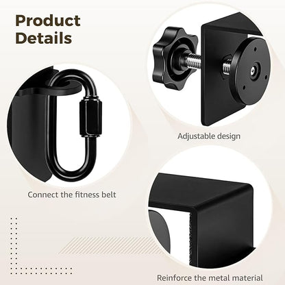 Black Door Attachment for Workouts, 0.5-2 in Adjustable Clamp
