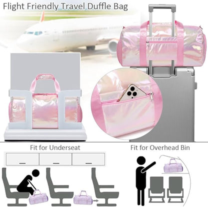Dance Bag for Girls Sports Gym Duffle Bag with Shoes Compartment Wet Pocket Water Resistant Weekender Carry On Travel Bags for Teen Girls