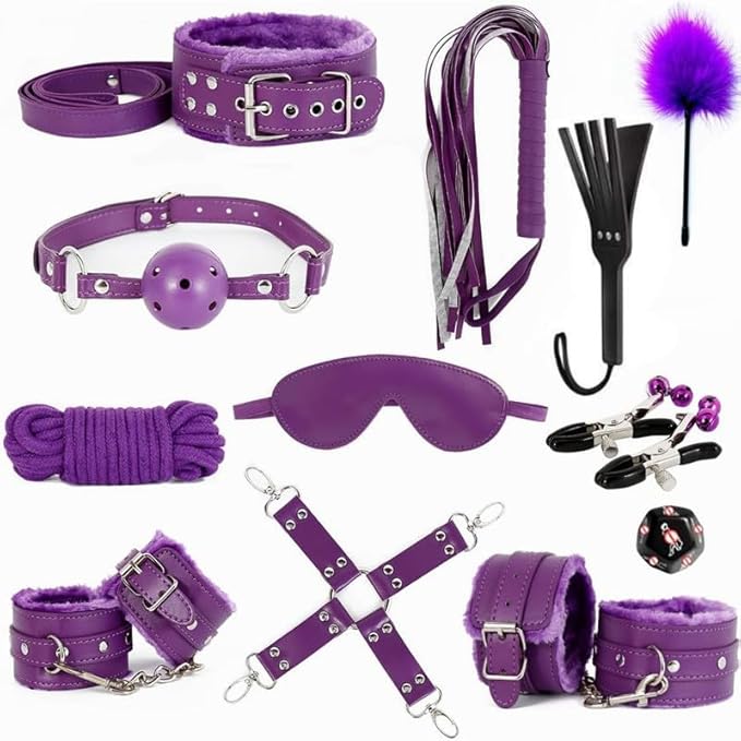 The Home Gym Exercise Set Includes 12 Different Accessories, Including Adjustable Aerobic Exercise Equipment for Both Men and Women-Q (Purple)