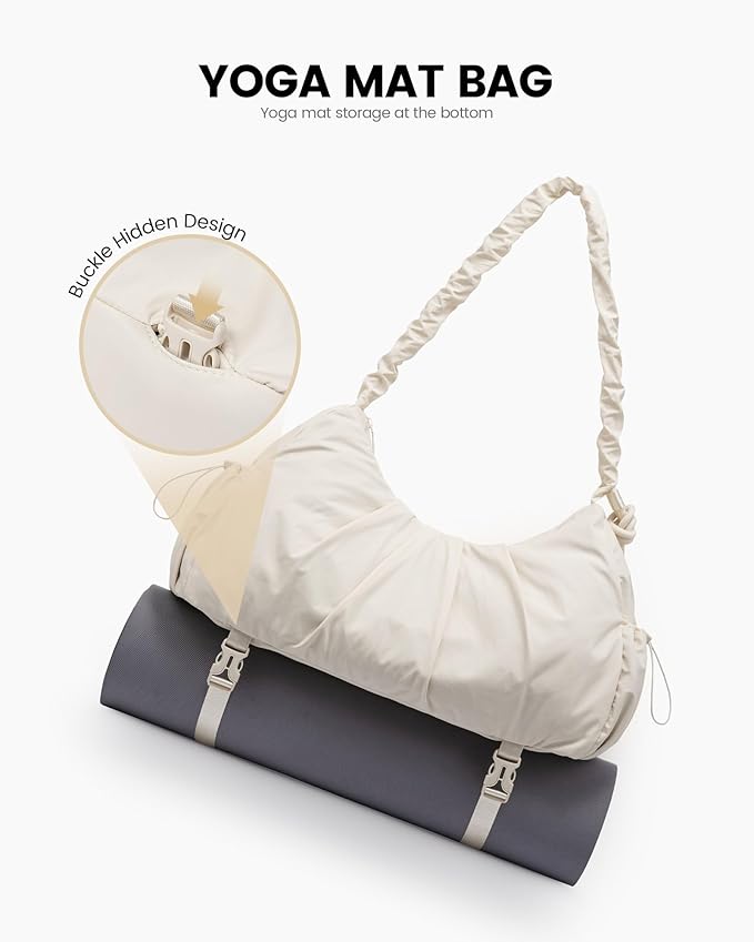 LOVEVOOK Gym Bag for Women, Sports Duffel Bag,Weekender Travel Bag with Wet Pocket, Water Resistant Sports Gym Tote Bags with Hidden Yoga Mat Holder