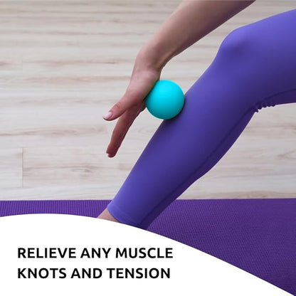 Massage Lacrosse Balls for Deep Tissue Relief - Trigger Point Therapy Ball Set for Plantar Fasciitis, Myofascial Release for Back, Shoulder, Foot - Massage Ball Roller - 2 Pack (Electric Blue)