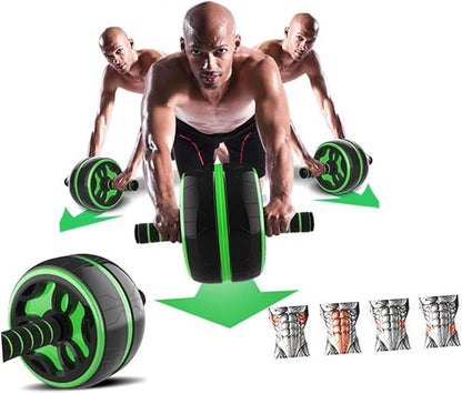 Abdominal Exercise Roller Thickened Steel Tube Wide Wheel Core Trainer for Men and Women Quiet Abdominal Wheel for Stomach and Back Strengthening Fat Burning Workout Equipment