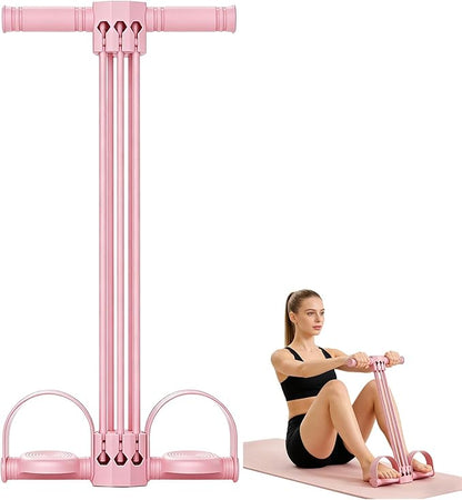 Pedal Resistance Bands with Handles,Upgrade 6-Tube Natural Rubber Foot Pedal Resistance Band，Multifunction Fitness Bands for Abdomen, Waist, Arm, Leg