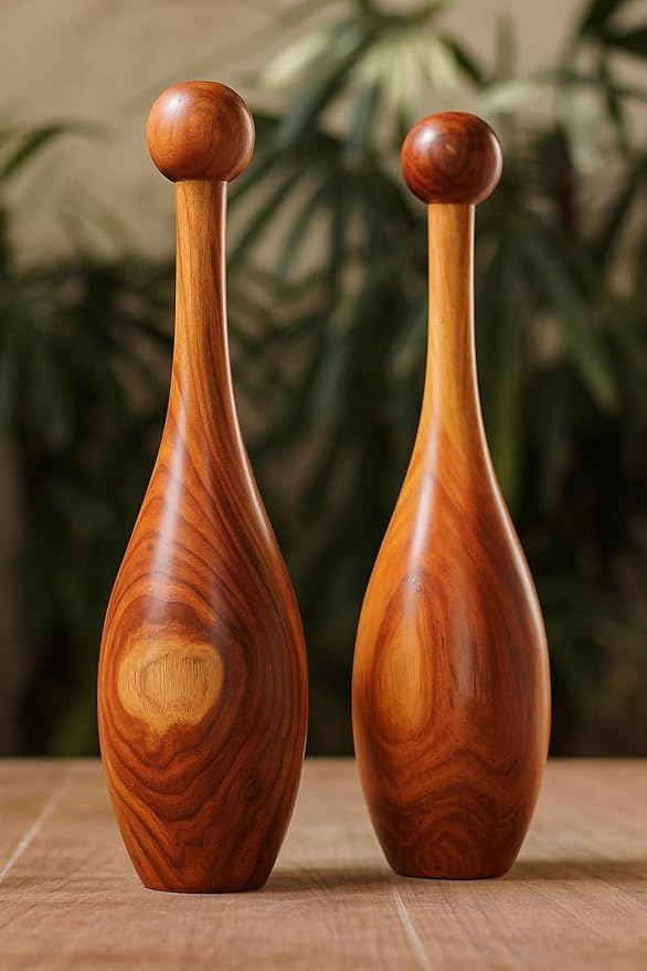 HIH Enterprises - Small Rosewood (Mugdar) Indian Clubs – Exercise Equipment for Shoulder Mobility, Strength Training - Ideal for Beginners & Home Fitness | Unit - 2|