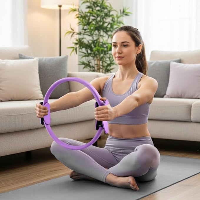 Pilates Essentials Kit for Women, 14 Pcs Home Workout Equipment with Pilates Circle Ball Ring Set Resistance Bands and Anti Slip Sock, Yoga Pilate Essentials Accessories