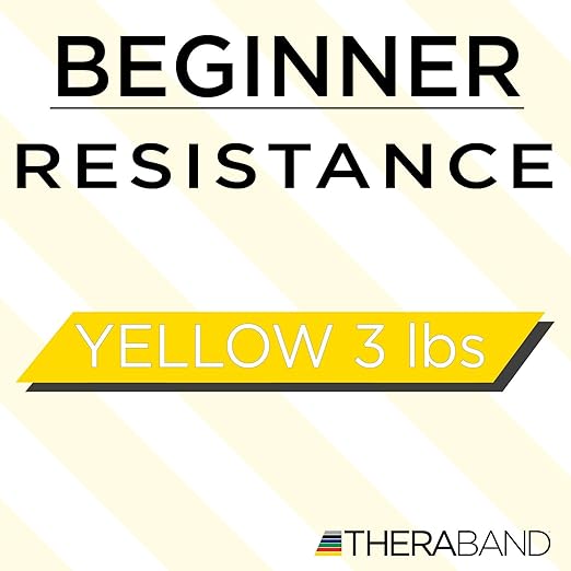 THERABAND Resistance Band Loops, 18" Yellow, Light Resistance, Latex Color-Coded 3" Wide Exercise Band Loop for Home Workouts, Pilates, Strength Training, Physical Therapy, for Women and Men