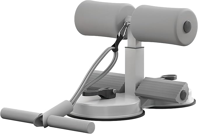 Sit Up Bar,Portable Adjustable Sit Up Floor Holder with 2 Strong Suction Cups and 1 Resistance Band,Situp Bar Assistance Device for Ab Workouts,Sit-Ups & Core Exercises,Home Office Gym