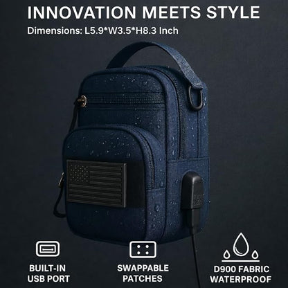 LEPHYON Magnetic Gym Bag, Small Gym Bag for Men & Women, Crossbody Sling Bags with Strong Magnets, USB Charging Port, Multi-Carry Design, Perfect for Travel Workout Sports, Best Gift for Fitness Lover