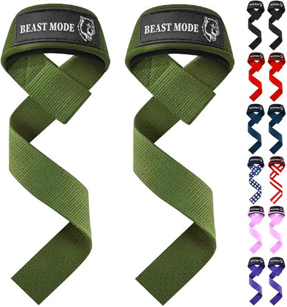 TECEUM Lifting Straps for Weightlifting Gym Strength Training - Wrist Straps with Neoprene Padded Cotton - Men & Women – Ideal for Powerlifting, Bodybuilding & Deadlifts