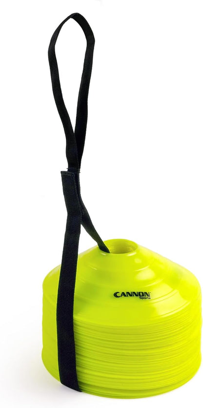 Cannon Sports Cones for Agility Training and Drills – 40 Pack Heavy Duty Training Cones with Carry Strap – Perfect for Football, Basketball, Hockey, Soccer & Running Drills
