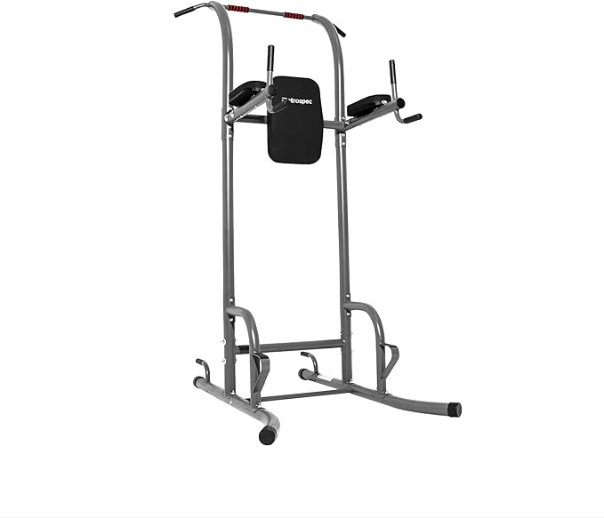 Retrospec Power Tower for Functional Fitness Home Gym Strength Trainer; Pads