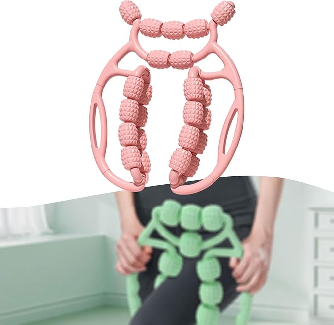 Massage Roller Relax 20 Wheels Relax Roller,Massage Tool,Equipment Leg Cellulite Roller Muscle Relaxer for Workout Pink