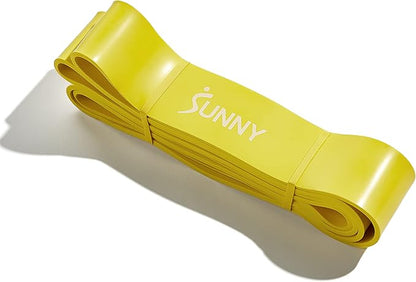 Sunny Health & Fitness Versatile Resistance Bands (Single or Combo Set) for Strength Training, Power Cage, Squat Rack, Home Gym, Body Stretching, Physical Therapy – 100, 140, 160, 180 & 10-75 LB Combo