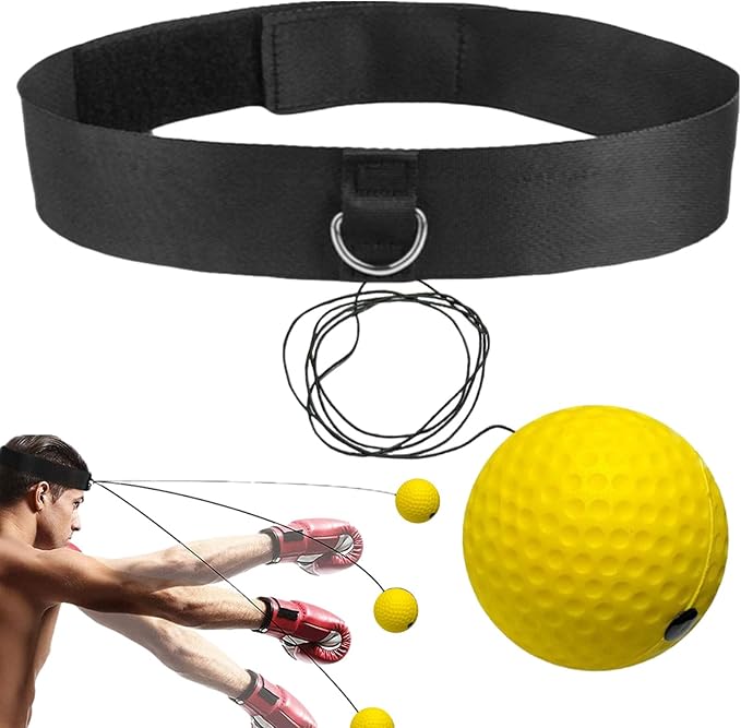 Reaction Balls Training Set - 3-Size Ball Pack, React Reflex Balls All Ages Headband, Free Cord, Child Boxing Training Headband ReactBall | Portable Fitness Reflex Ball for Home Gym Outdoor