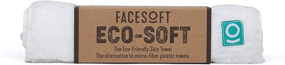 FACESOFT Eco Friendly Gym Towel for Working Out - Soft and Absorbent Cotton Exercise - No Synthetic Microfibers or Plastics - Sweat Towel for Gym, Fitness, Sports, Yoga - White - 1 Pc
