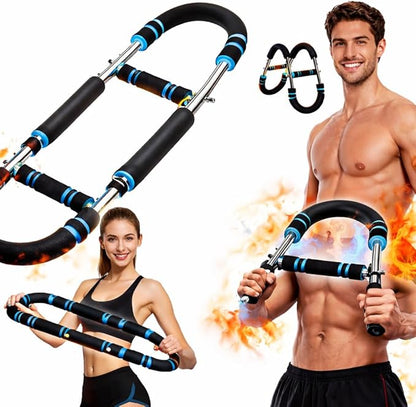Arm Twister Power Trainer Adjustable Chest Expander Bar – Detachable Spring Arm Exerciser for Chest, Shoulders & Forearms – Upper Body Strength Trainer Home Gym Workout Equipment for Men & Women