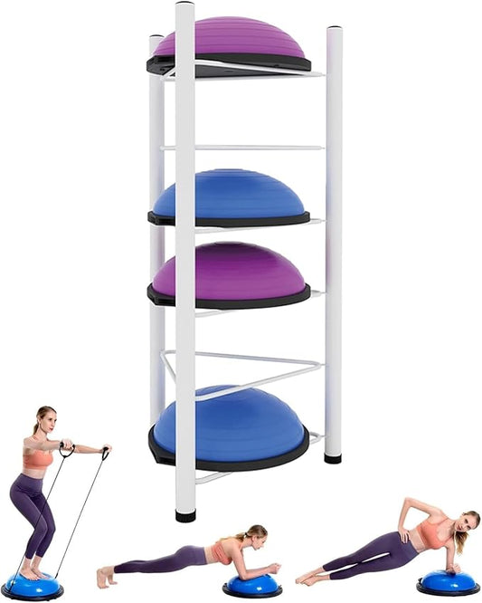 Balance Ball Half Rack 3/5/6/7 Tiers, Iron Half Exercise Balls Holder for Yoga Ball, Home Gym Studios Standing Balls Balance Trainer Shelf