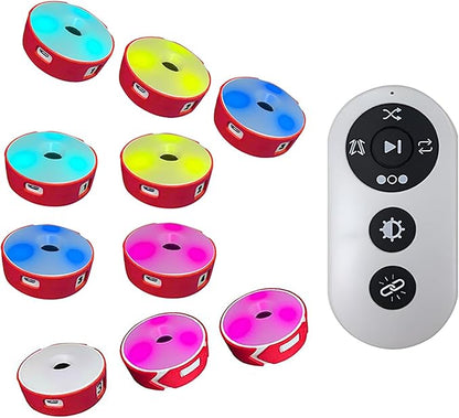 Reaction Training Light, Speed Agile Reaction Lamp, Last 10 Hours, 10cm Height Sensing Distance, 4 Light Color, 4 Mode, for Physical Training, Hand-Eye Coordination Training(A Set of 10 Lamps)