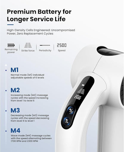 BOB AND BRAD D6 Pro Plus Massage Gun with Heat, 16mm Deep Tissue Percussion, FSA Eligible Professional Muscle Gun for Athletes, HSA Massager with 85lbs Stall Force for Back Pain Relief