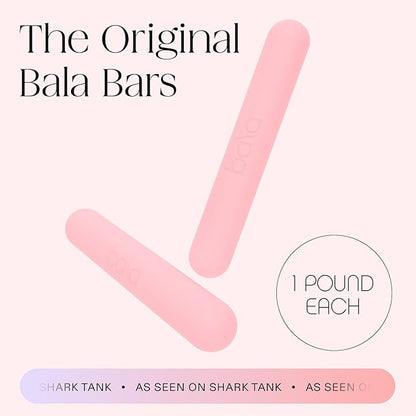 Bala Bars Dumbbell Set for Women & Men - Set of 2 Bars Designed for Walking, Strength Training, HIIT, Boxing & Aerobics - Hand Weights for Working Out at Home