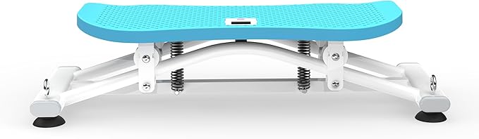 Indoor Rock Stepper w/ Resistance Bands, Sliding Balance Board Trainer Machine for Full Body Card Workout, Non-Slip Stable Home Exercise Equipment for Legs Core Arms Training, Compact Fitness Stepper