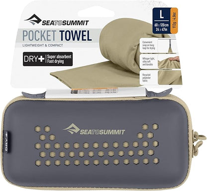 Sea to Summit Portable Pocket Towel for Camping, Gym, and Travel