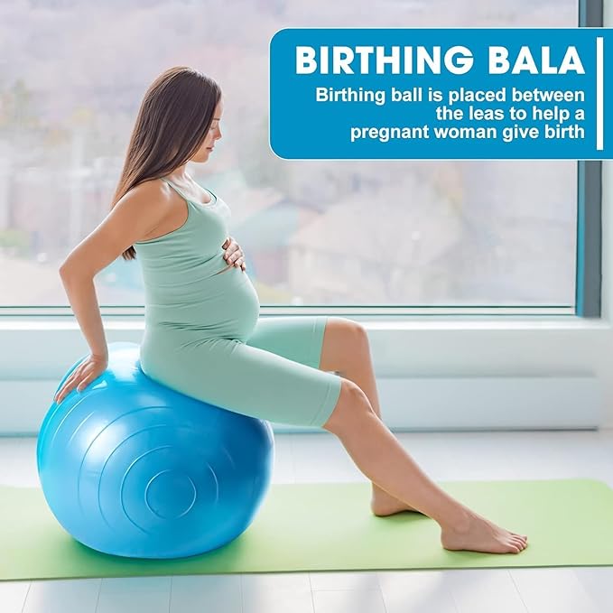Peanut Ball for Kids Therapy, 90x45cm Anti-Burst Exercise Ball with Pump, Gym Quality Fitness for Yoga, Physical, Training, Women, Men