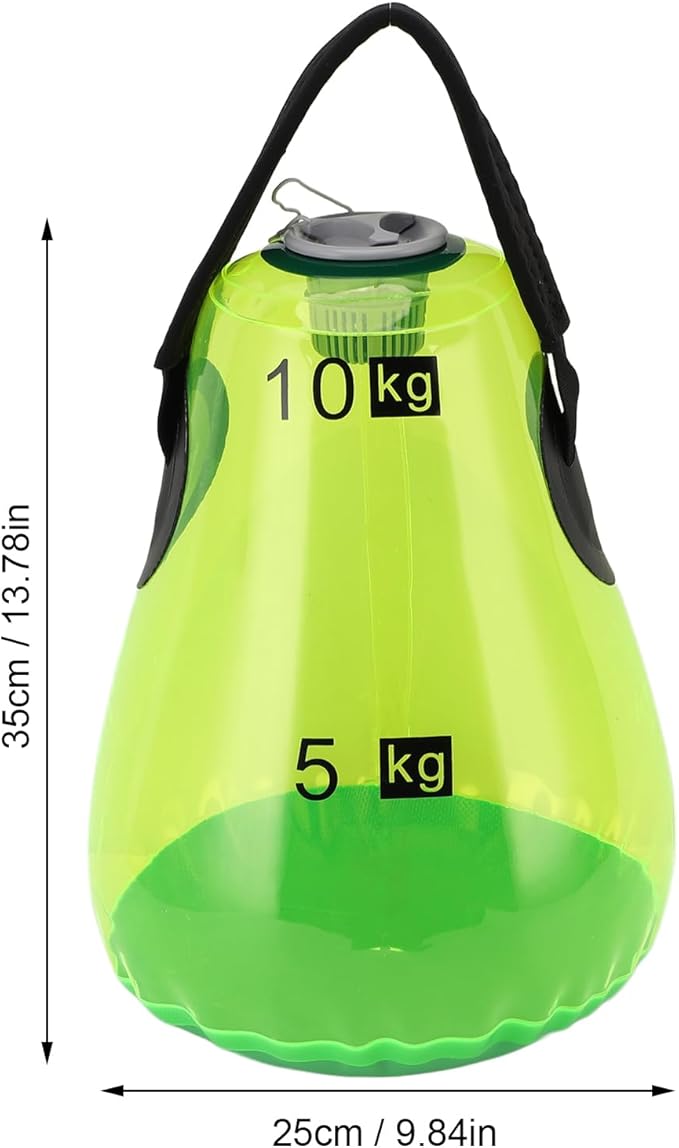 Water Filled Kettlebell Inflatable Portable Soft Handle 10kg Capacity Water Weight Bag for Home Gym Travel Workout Green PVC Material