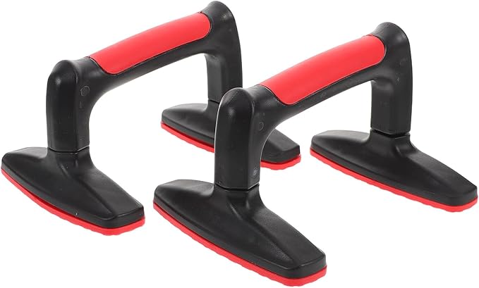 TOYANDONA 2pcs Red Plastic Push-up Stands Handles Parallette Bars Anti-slip Push up Brackets for Home Fitness Strength Training and Calisthenics Workout